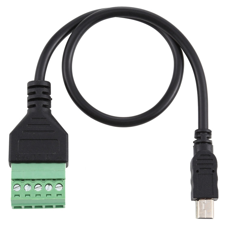 Mini 5 Pin Male to 5 Pin Pluggable Terminals Solder-free USB Connector Solderless Connection Adapter Cable, Length: 30cm, Mini 5 Pin Male