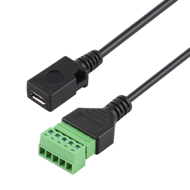 Micro USB Female to 5 Pin Pluggable Terminals Solder-free USB Connector Solderless Connection Adapter Cable, Length: 30cm