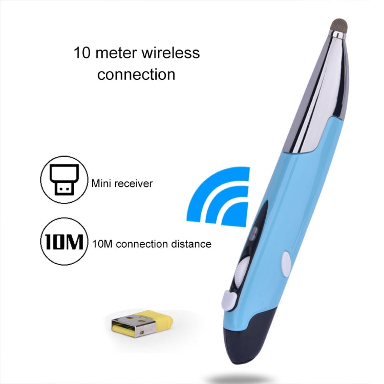 PR-06S 4-keys Smart Wireless Optical Mouse with Stylus Pen Function, Support Voice Operation / Translation (Blue)