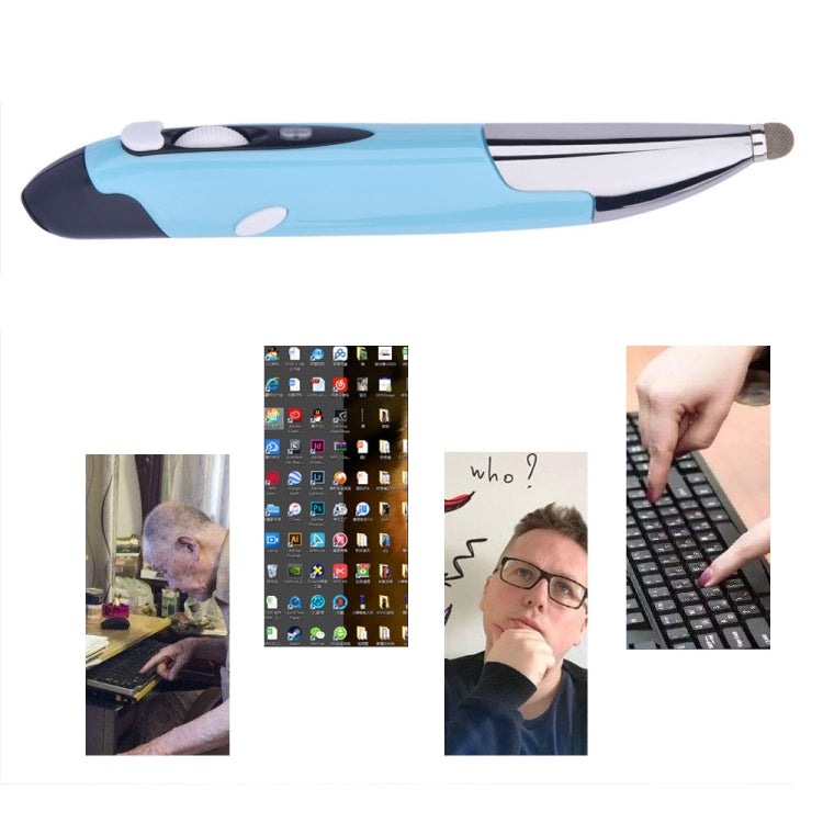 PR-06S 4-keys Smart Wireless Optical Mouse with Stylus Pen Function, Support Voice Operation / Translation (Blue)