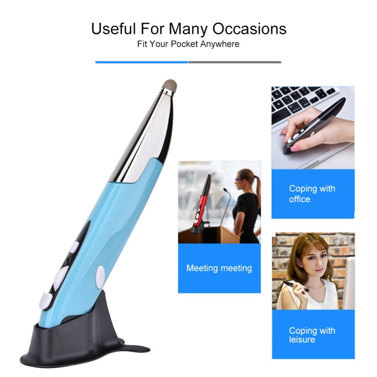 PR-06 4-keys Smart Wireless Optical Mouse with Stylus Pen Function, Grey, Blue, Red