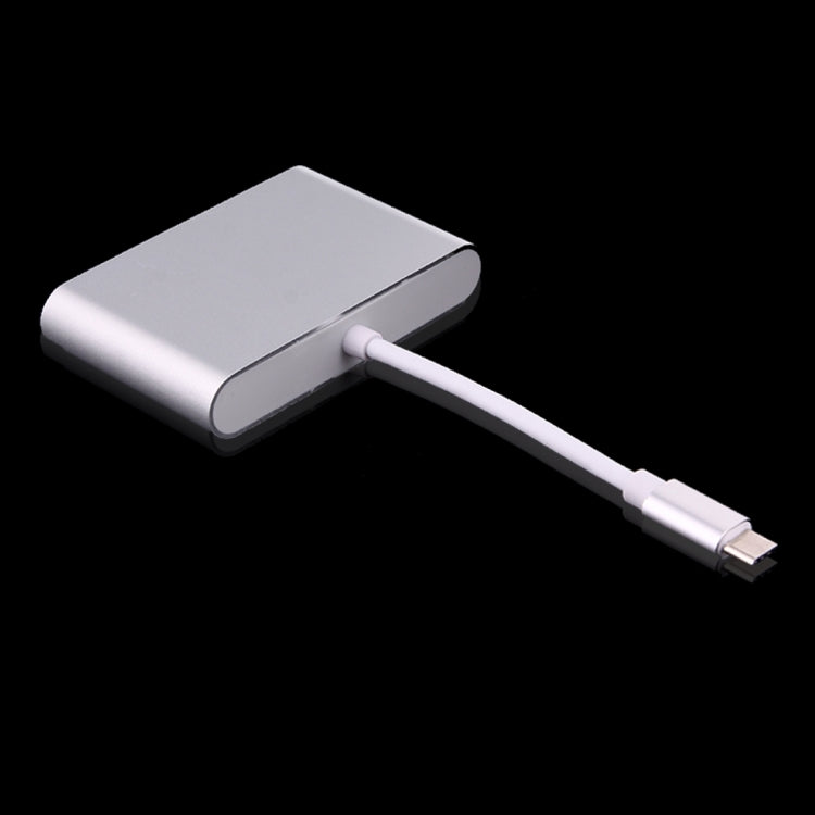 USB-C / Type-C 3.1 to VGA & HDMI & 3.5mm Video Audio Adapter, For Laptop & Notebook & MacBook 12 inch & MacBook Pro(Silver)