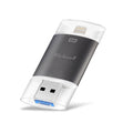 Richwell 3 in 1 128G Type-C + 8 Pin + USB 3.0 Metal Double Cover Push-pull Flash Disk with OTG Function