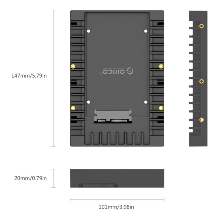 ORICO 1125SS SATA 3.0 Fast Transfer Speed 2.5 to 3.5 inch Hard Drive Caddy / Convertor Enclosure(Black)
