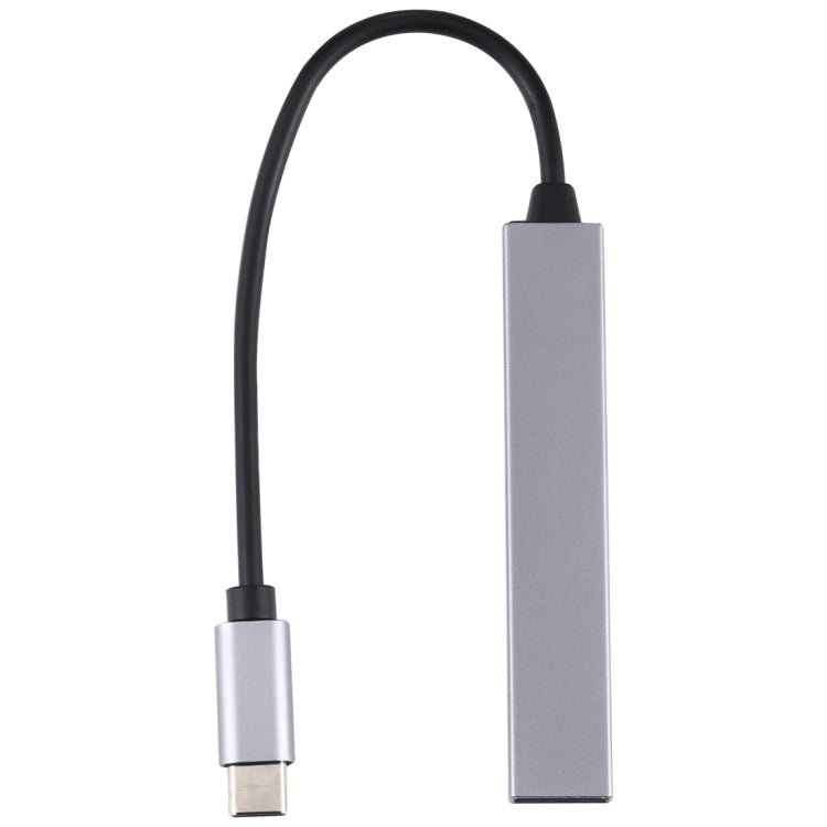 T-818 4 x USB 3.0 to USB-C / Type-C HUB Adapter (Silver Grey)