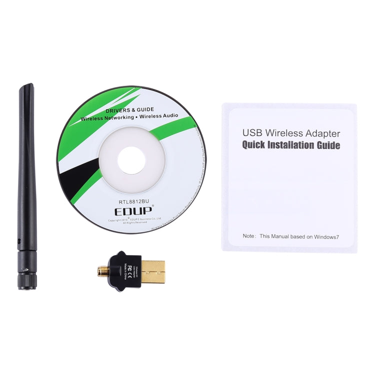 EDUP EP-AC1669 AC1300Mbps 2.4GHz & 5.8GHz Dual Band USB WiFi Adapter External Network Card with 2dbi Antenna