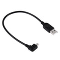 90 Degree Angle Left Mini USB to USB Data / Charging Cable, Length: 28cm, Left Angle Mini USB