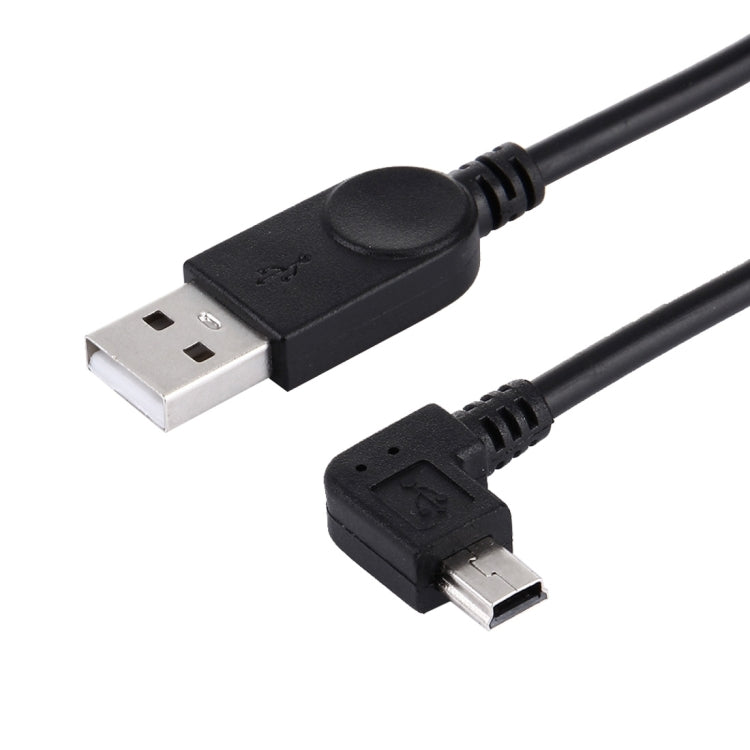 90 Degree Angle Left Mini USB to USB Data / Charging Cable, Length: 28cm, Left Angle Mini USB