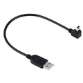 90 Degree Angle Elbow Mini USB to USB Data / Charging Cable, Length: 28cm, Elbow Angle Mini USB