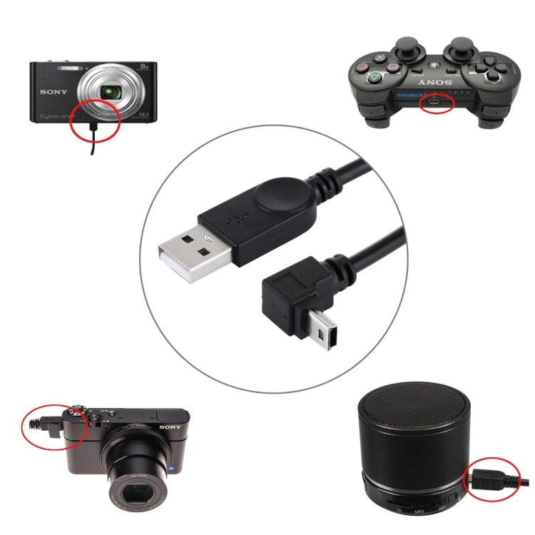 90 Degree Angle Elbow Mini USB to USB Data / Charging Cable, Length: 28cm, Elbow Angle Mini USB