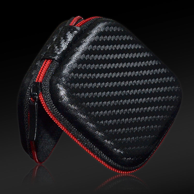 KZ Data Wire Charger Earphone Portable Carbon Fibre Texture Receiving Case(Black)