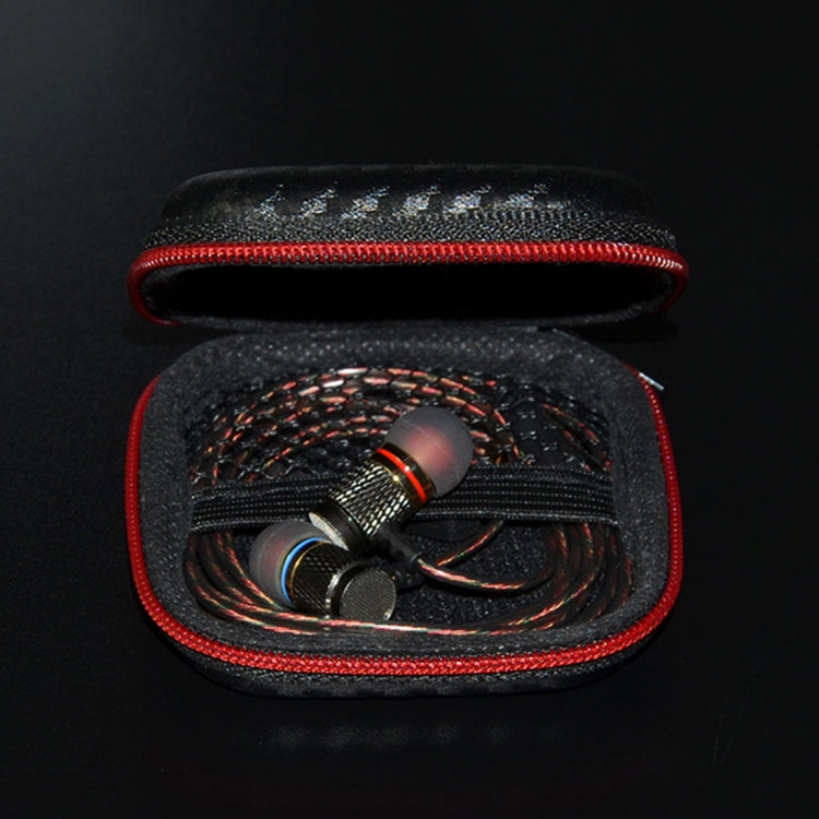 KZ Data Wire Charger Earphone Portable Carbon Fibre Texture Receiving Case(Black)
