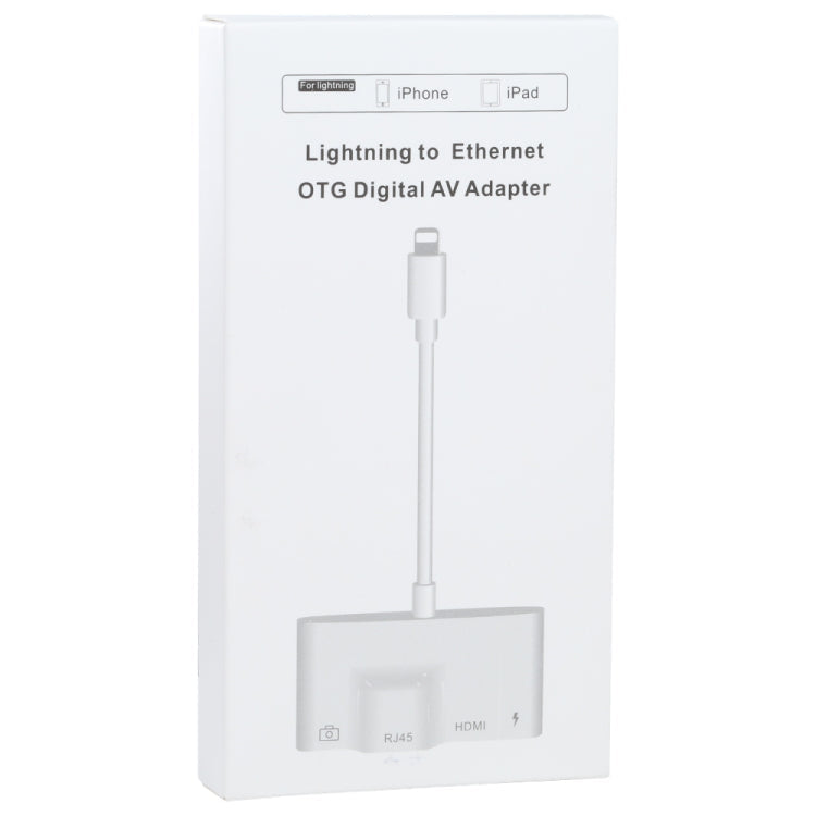 4 in 1 8 Pin Male to 8 Pin Power + RJ45 Ethernet + HDMI + USB Camera Female OTG Digital AV Adapter