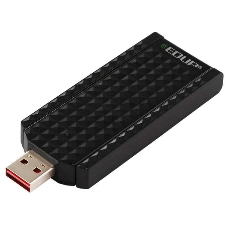 EDUP EP-AC1625 600Mbps 2.4G / 5.8GHz Dual Band Wireless 11AC USB 2.0 Adapter Network Card with 2 Antennas for Laptop / PC(Black)