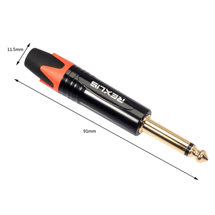 10 PCS TC202 6.35mm Gold-plated Mono Sound Welding Audio Adapter Plug