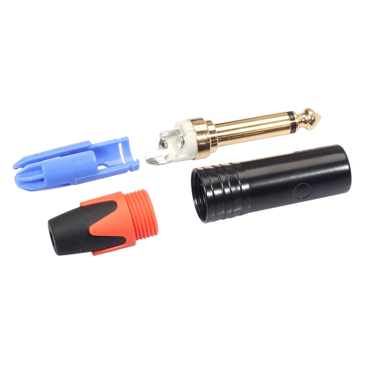 10 PCS TC202 6.35mm Gold-plated Mono Sound Welding Audio Adapter Plug