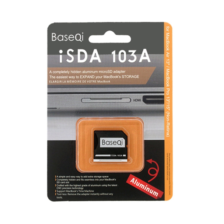 BASEQI Hidden Aluminum Alloy SD Card Case for MacBook Air 13.3 inch Laptops, For MacBook Air 13.3