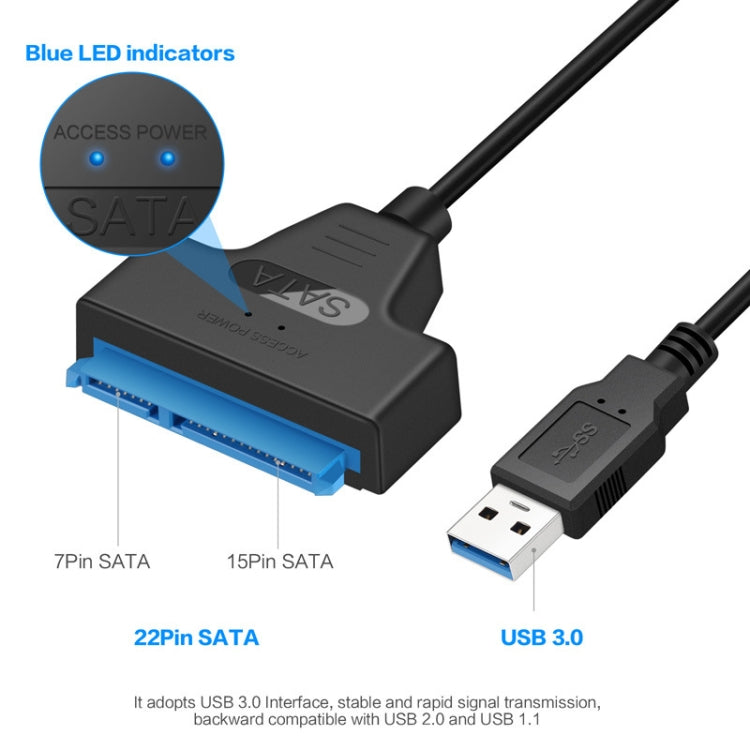 Professional SATA to USB 3.0 Cable Adapter 2.5 inch SSD Hard Drive Expanding Connector, 2.5 inch