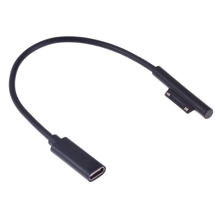 USB-C / Type-C Female to 6 Pin Male Laptop PD Fast Charging Cable for Microsoft Surface Pro 9 / 8 / 7 / 6 / 5 / 4 / 3, Cable Length: 0.2m, Pro 9 / 8 / 7 / 6 / 5 / 4 / 3 to USB-C / Type-C Female Black                                                     ...