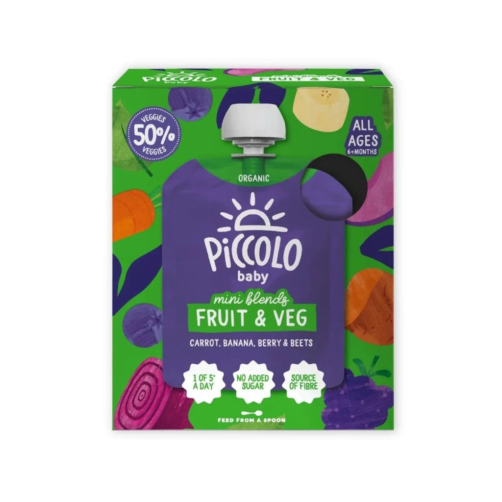 Piccolo Baby Fruit & Veg - Carrot, Banana, Berry & Beets 6+ months 90g (4x90g)
