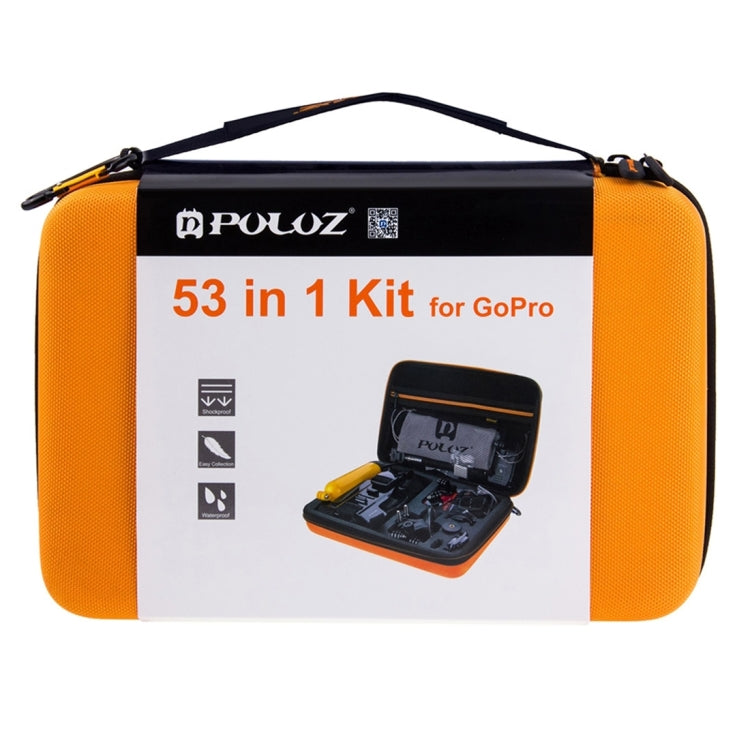 PULUZ 53 in 1 Ultimate Combo Kit with Orange EVA Case for GoPro & Action Cameras