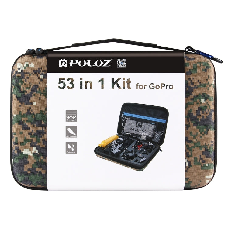 PULUZ 53-in-1 Accessory Kit with Camouflage EVA Case for Action Cameras
