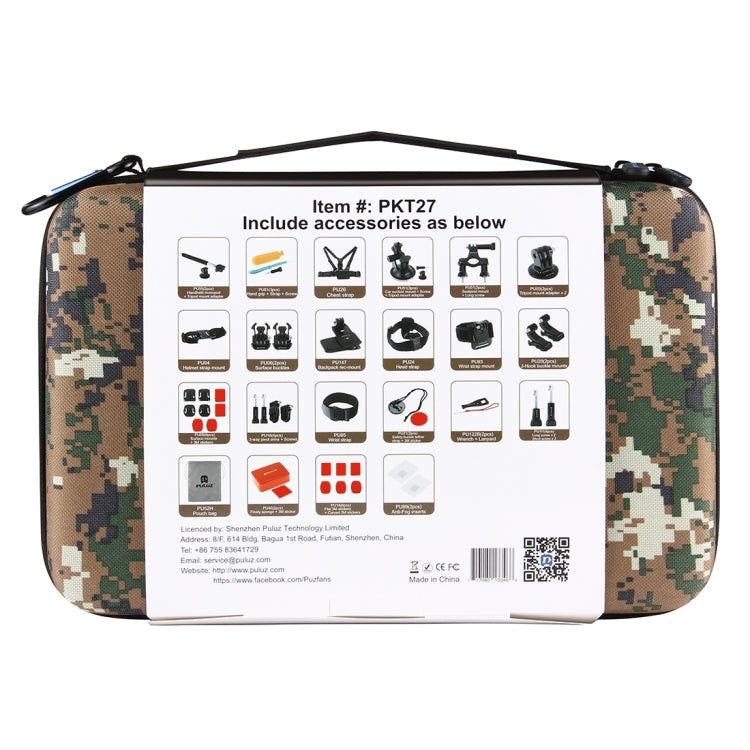 PULUZ 53-in-1 Accessory Kit with Camouflage EVA Case for Action Cameras