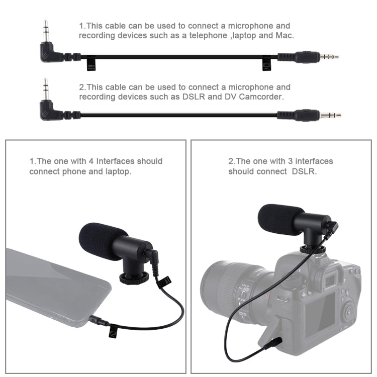 PULUZ U/C Shape Portable Handheld DV Bracket Stabilizer + LED Studio Light + Video Shotgun Microphone Kit with Cold Shoe Tripod Head  for All SLR Cameras and Home DV Camera, Bracket Kits + Mic + LED