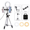 PULUZ Tripod Mount +  Live Broadcast Dual Phone Bracket + 6.2 inch 16cm LED Ring Vlogging Video Light Kits, 3 in 1