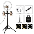 PULUZ 11.8" Ring Light with 1.65m Tripod, Dual Phone Bracket, USB, 3 Modes, Dual Color Temperature (Black)