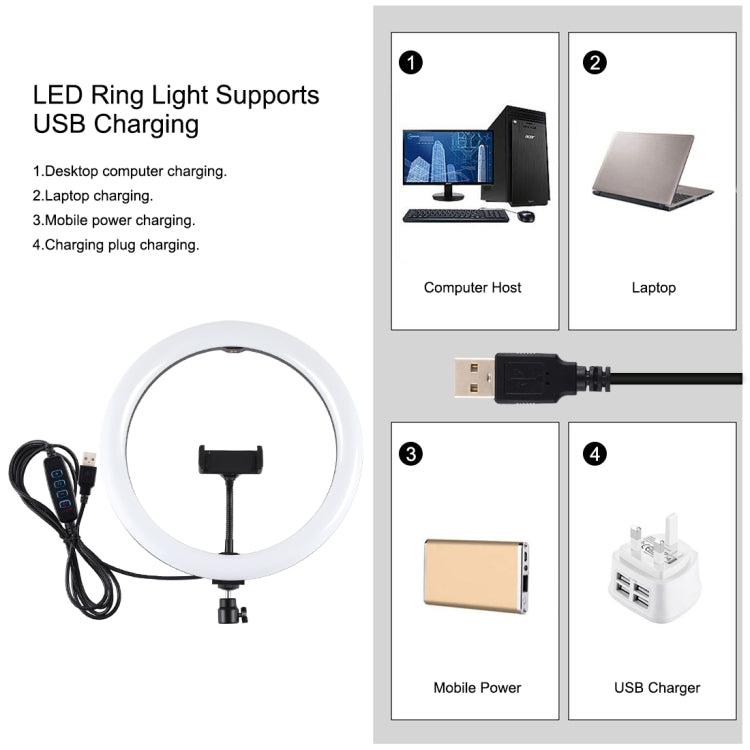 PULUZ 11.8" Ring Light with 1.65m Tripod, Dual Phone Bracket, USB, 3 Modes, Dual Color Temperature (Black)