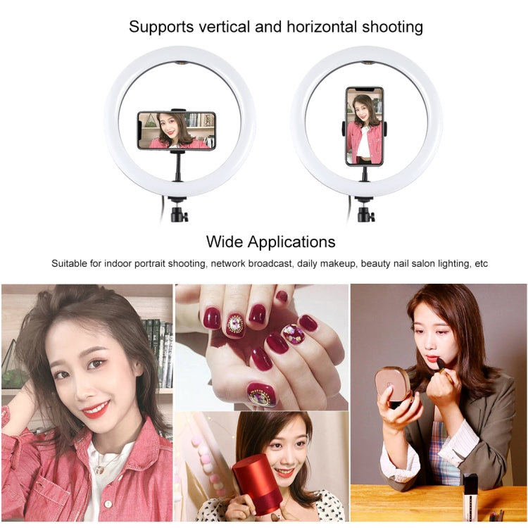 PULUZ 11.8 inch 30cm RGBW Light + 1.65m Mount Curved Surface RGBW Dimmable LED Ring Selfie Vlogging Light  Live Broadcast Kits with Cold Shoe Tripod Adapter & Phone Clamp & Remote Control(Black)