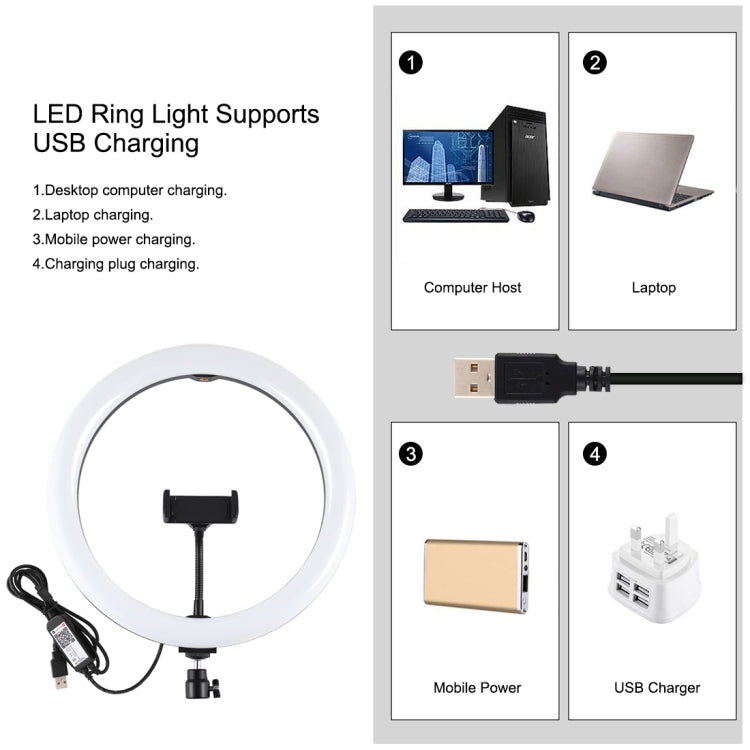 PULUZ 11.8 inch 30cm RGBW Light + 1.65m Mount Curved Surface RGBW Dimmable LED Ring Selfie Vlogging Light  Live Broadcast Kits with Cold Shoe Tripod Adapter & Phone Clamp & Remote Control(Black)