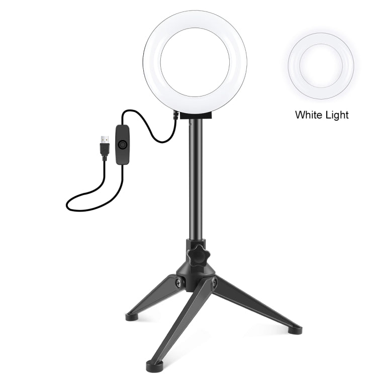 PULUZ 4.7 inch 12cm Ring Light  Desktop Tripod Selfie Stick Mount USB White Light LED Ring Selfie Beauty Vlogging Photography Video Lights Kits(Black)