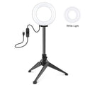 PULUZ 4.7 inch 12cm Ring Light  Desktop Tripod Selfie Stick Mount USB White Light LED Ring Selfie Beauty Vlogging Photography Video Lights Kits(Black)