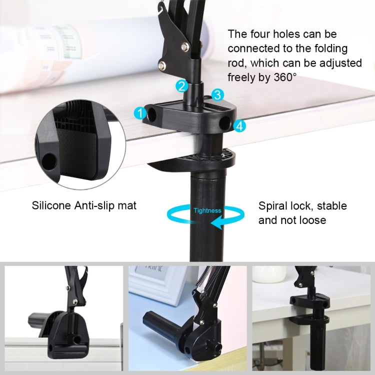 PULUZ 7.9 inch 20cm Ring Curved Light + Desktop Arm Stand USB 3 Modes Dimmable Dual Color Temperature LED Vlogging Selfie Photography Video Lights with Phone Clamp(Black)