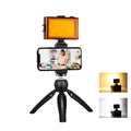 PULUZ Live Broadcast Smartphone Video Light Vlogger Kits with LED Light + Tripod Mount + Phone Clamp Holder(Black)