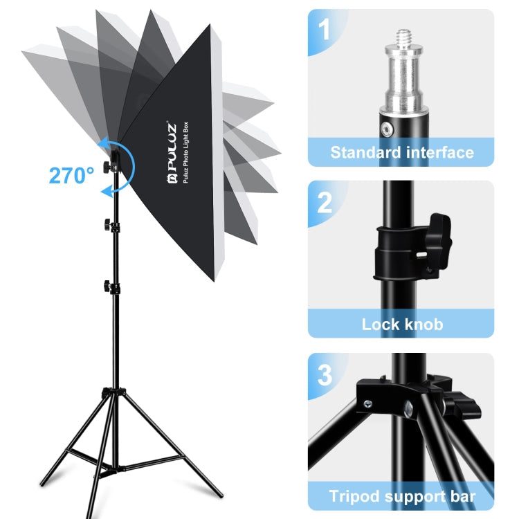 PULUZ Softbox Lighting Kit 2 PCS 50x70cm Professional Photo Studio Photography Light Equipment with 8 x E27 20W E27 Socket Bulb Photography Lighting Kit for Filming Portrait Shooting / Fashion Advertising Photography, 2 PCS 4 x Bulb Kit EU Plug        ...