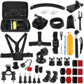 PULUZ 50 in 1 Accessories Total Ultimate Combo Kits with EVA Case (Chest Strap + Suction Cup Mount + 3-Way Pivot Arms + J-Hook Buckle + Wrist Strap + Helmet Strap + Extendable Monopod + Surface Mounts ...  for GoPro, Insta360, DJI and Other Action Cameras