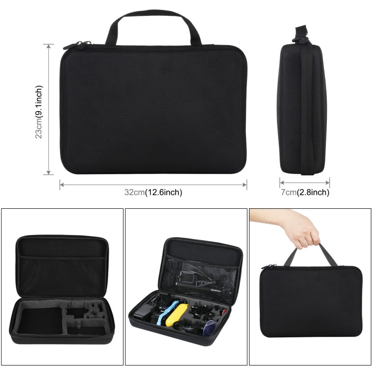PULUZ 50 in 1 Accessories Total Ultimate Combo Kits with EVA Case (Chest Strap + Suction Cup Mount + 3-Way Pivot Arms + J-Hook Buckle + Wrist Strap + Helmet Strap + Extendable Monopod + Surface Mounts ...  for GoPro, Insta360, DJI and Other Action Cameras