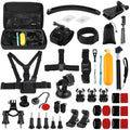 PULUZ 50 in 1 Accessories Total Ultimate Combo Kits with EVA Case (Chest Strap + Suction Cup Mount + 3-Way Pivot Arms + J-Hook Buckle + Wrist Strap + Helmet Strap + Extendable Monopod + Surface Mounts + Tripod Adapters + Storage Bag + Handlebar Mount) ...