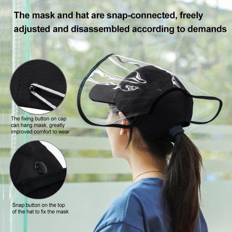 50 PCS Anti-Saliva Splash Anti-Spitting Anti-Fog Anti-Oil Protective Baseball Cap Mask Removable Face Shield