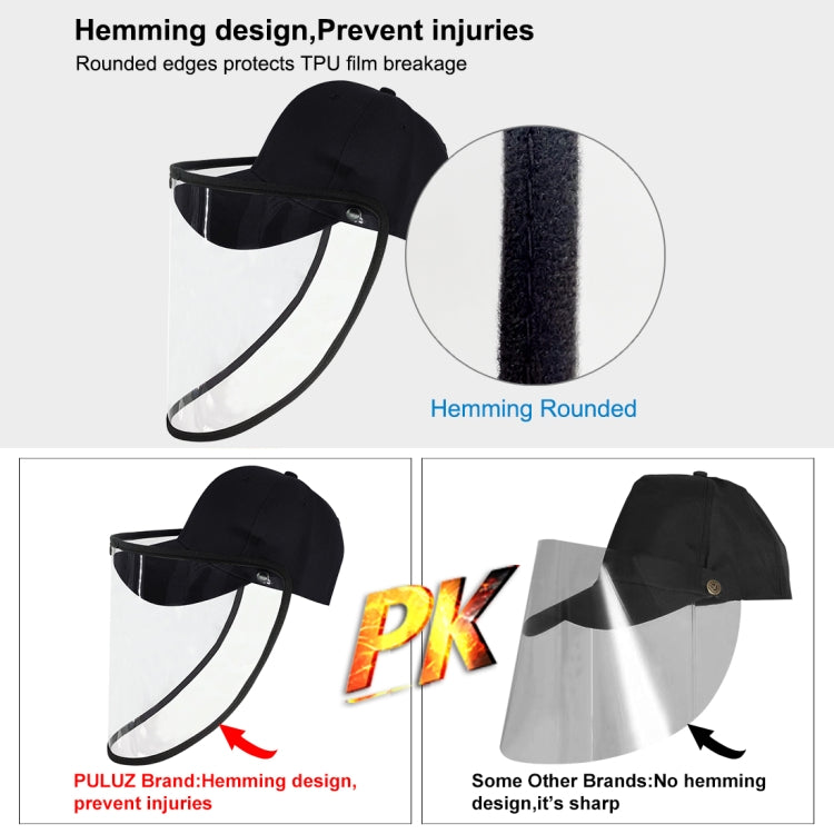 50 PCS Anti-Saliva Splash Anti-Spitting Anti-Fog Anti-Oil Protective Baseball Cap Mask Removable Face Shield