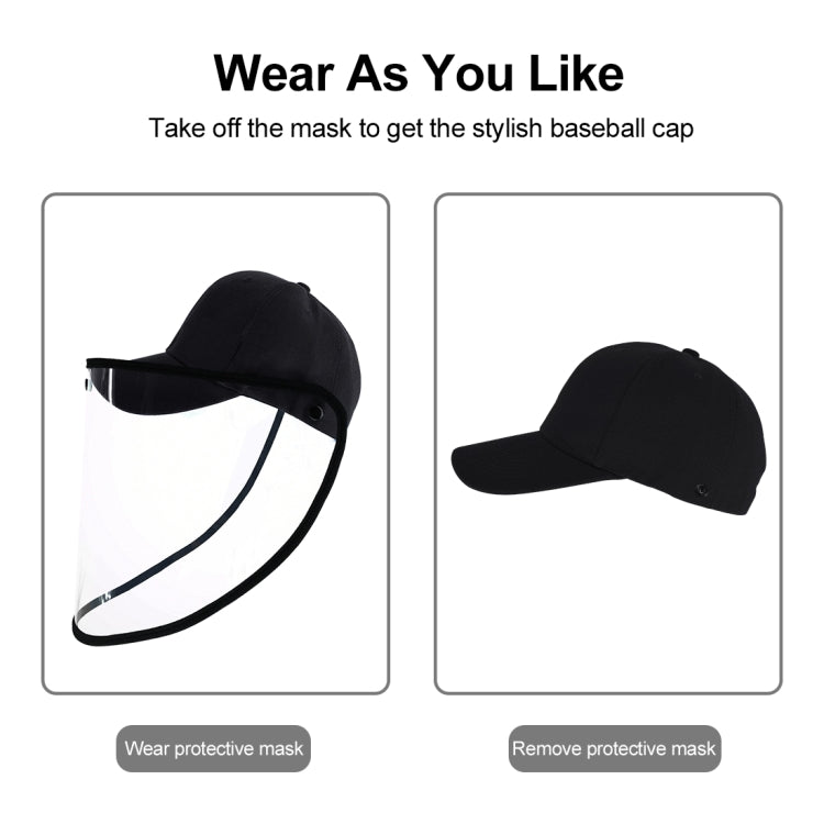 50 PCS Anti-Saliva Splash Anti-Spitting Anti-Fog Anti-Oil Protective Baseball Cap Mask Removable Face Shield