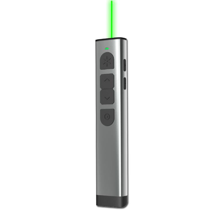 Doosl Dsit038 2.4GHz Wireless Presenter PowerPoint Clicker Representation Remote Control Green Laser Pointer, Control Distance: 100m, Green Laser