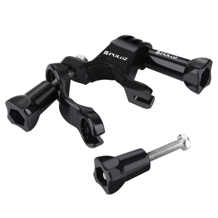 PULUZ Universal Bike Handlebar Mount with Screw for GoPro Hero12 Black / Hero11 /10 /9 /8 /7 /6 /5, Insta360 Ace / Ace Pro, DJI Osmo Action 4, Black