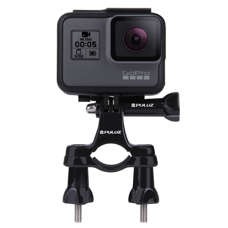 PULUZ Universal Bike Handlebar Mount with Screw for GoPro Hero12 Black / Hero11 /10 /9 /8 /7 /6 /5, Insta360 Ace / Ace Pro, DJI Osmo Action 4, Black