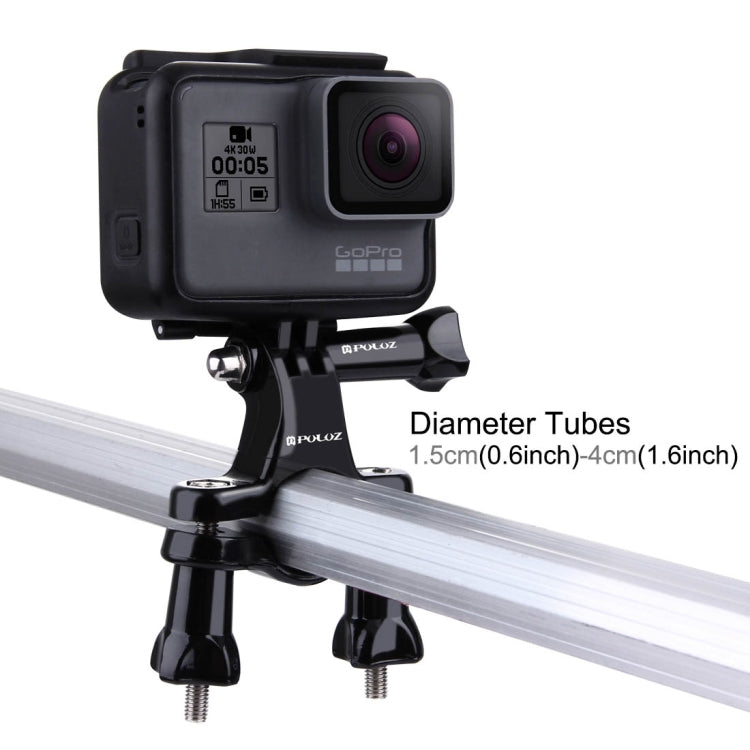 PULUZ Universal Bike Handlebar Mount with Screw for GoPro Hero12 Black / Hero11 /10 /9 /8 /7 /6 /5, Insta360 Ace / Ace Pro, DJI Osmo Action 4, Black
