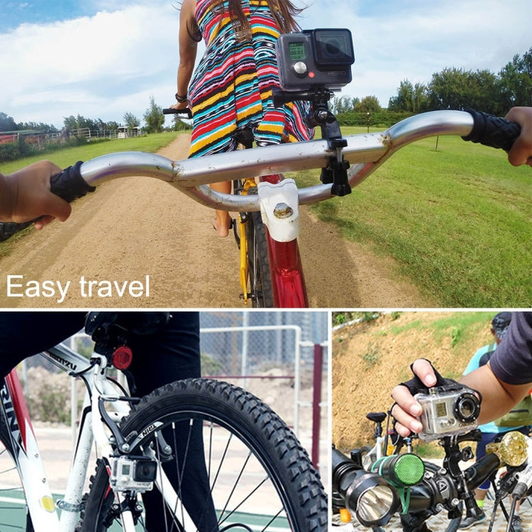 PULUZ Universal Bike Handlebar Mount with Screw for GoPro Hero12 Black / Hero11 /10 /9 /8 /7 /6 /5, Insta360 Ace / Ace Pro, DJI Osmo Action 4, Black