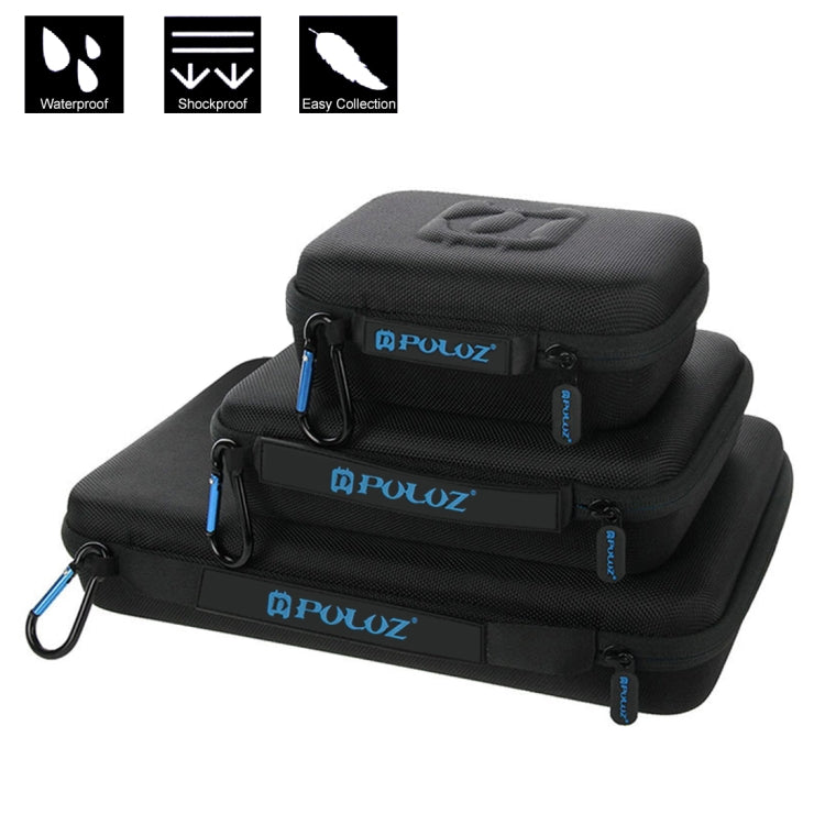 PULUZ Waterproof Travel Case for GoPro Hero12 /11 /10 /9 /8 /7 /6 /5, Insta360 Ace / Ace Pro, DJI Osmo Action 4, Medium 23x17x7cm